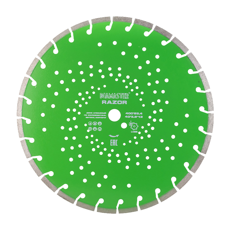 Диск сегментный DIAMASTER Laser ARIX RAZOR д.400x2,8x25,4 (40x3,6x12)мм 24z/железобетон/dry