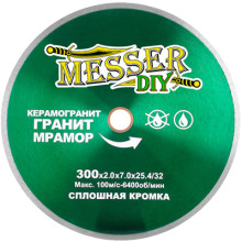 Диск алмазный сплошной Messer DIY 300 мм (керамогранит, мрамор, гранит)