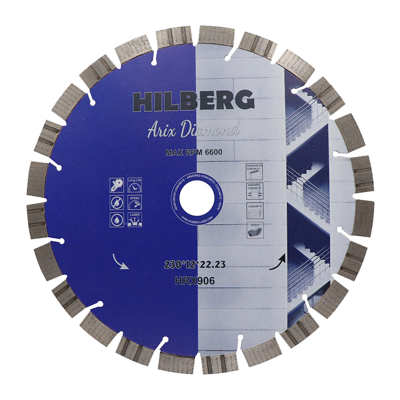 Диск алмазный сегментный-турбо Hilberg Arix Diamond 230х12х22,23 мм Диск алмазный сегментный-турбо Hilberg Arix Diamond 230х12х22,23 мм