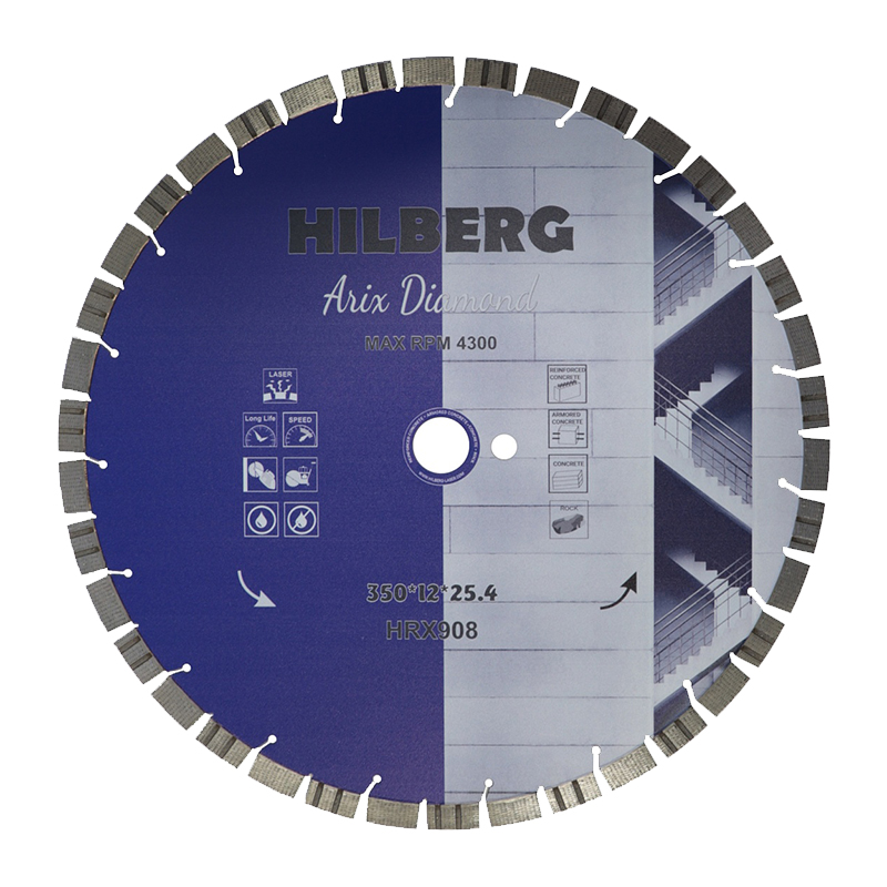 Диск алмазный сегментный-турбо Hilberg Arix Diamond 350х12х25,4 мм Диск алмазный сегментный-турбо Hilberg Arix Diamond 350х12х25,4 мм