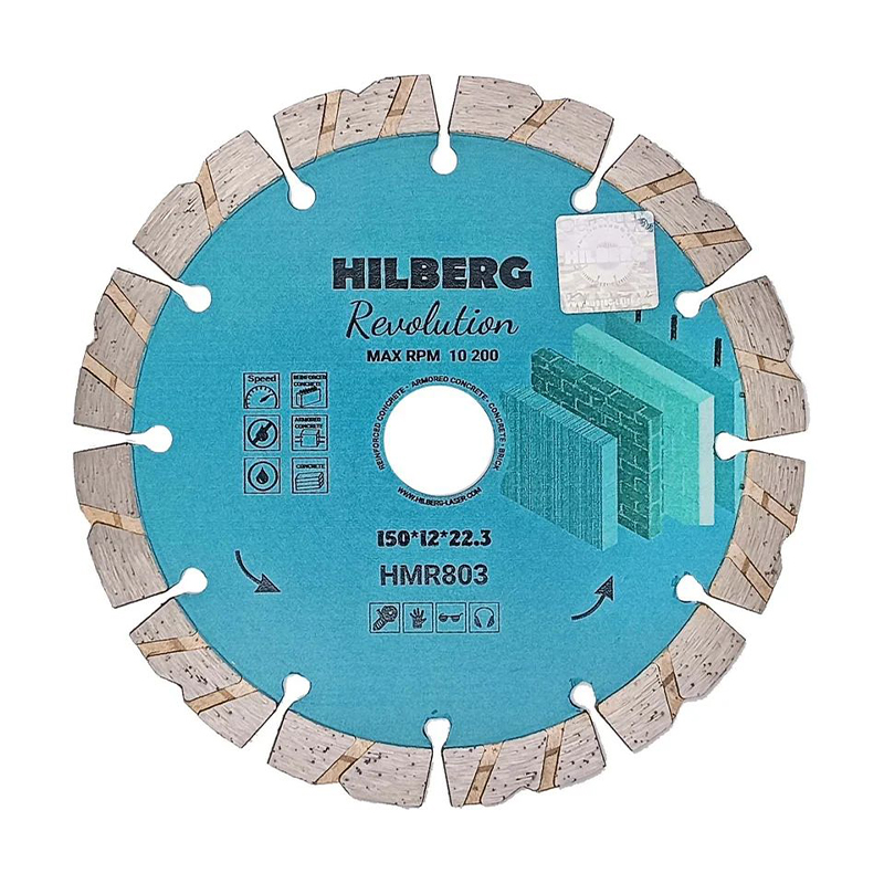 Диск алмазный отрезной 150x22,23x12 Hilberg Revolution HMR803