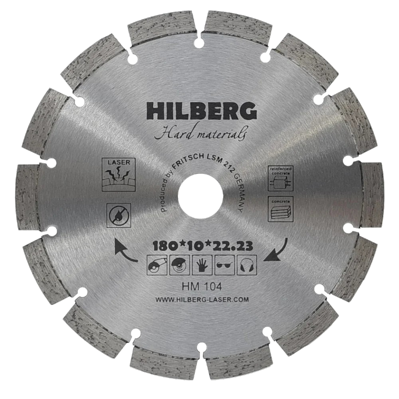 Алмазный диск Hilberg Hard Materials Лазер d 180 мм Алмазный диск Hilberg Hard Materials Лазер d 180 мм