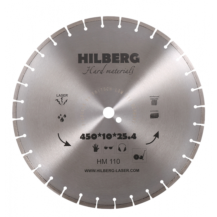 Диск алмазный Hilberg Hard Materials Лазер d 450 мм