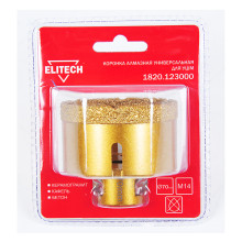 Коронка алмазная универсальная Elitech 70 мм х М14 Коронка алмазная универсальная Elitech 70 мм х М14