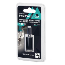 Коронка алмазная METALLICA Optima 18x55 мм, #80, по стеклу, плитке, 1 шт, в блистере.