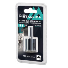 Коронка алмазная METALLICA Optima 25x55 мм, #80, по стеклу, плитке, 1 шт, в блистере.