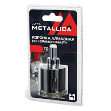 Коронка алмазная METALLICA Ultra 40х70 мм, #46, с сверлом, по керамограниту, плитке, в блистере