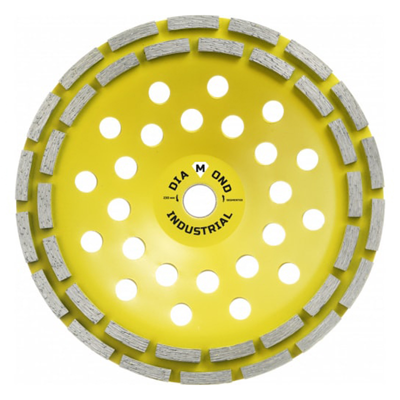 Алмазная сегментная чашка Kronger 230x6x22,23 Diamond Industrial 2-х рядная Алмазная сегментная чашка Kronger 230x6x22,23 Diamond Industrial 2-х рядная
