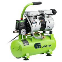 Компрессор безмаслянный малошумный МБ 750/10,750 Вт, 10 л, 150 л/мин Сибртех Компрессор безмаслянный малошумный МБ 750/10,750 Вт, 10 л, 150 л/мин Сибртех