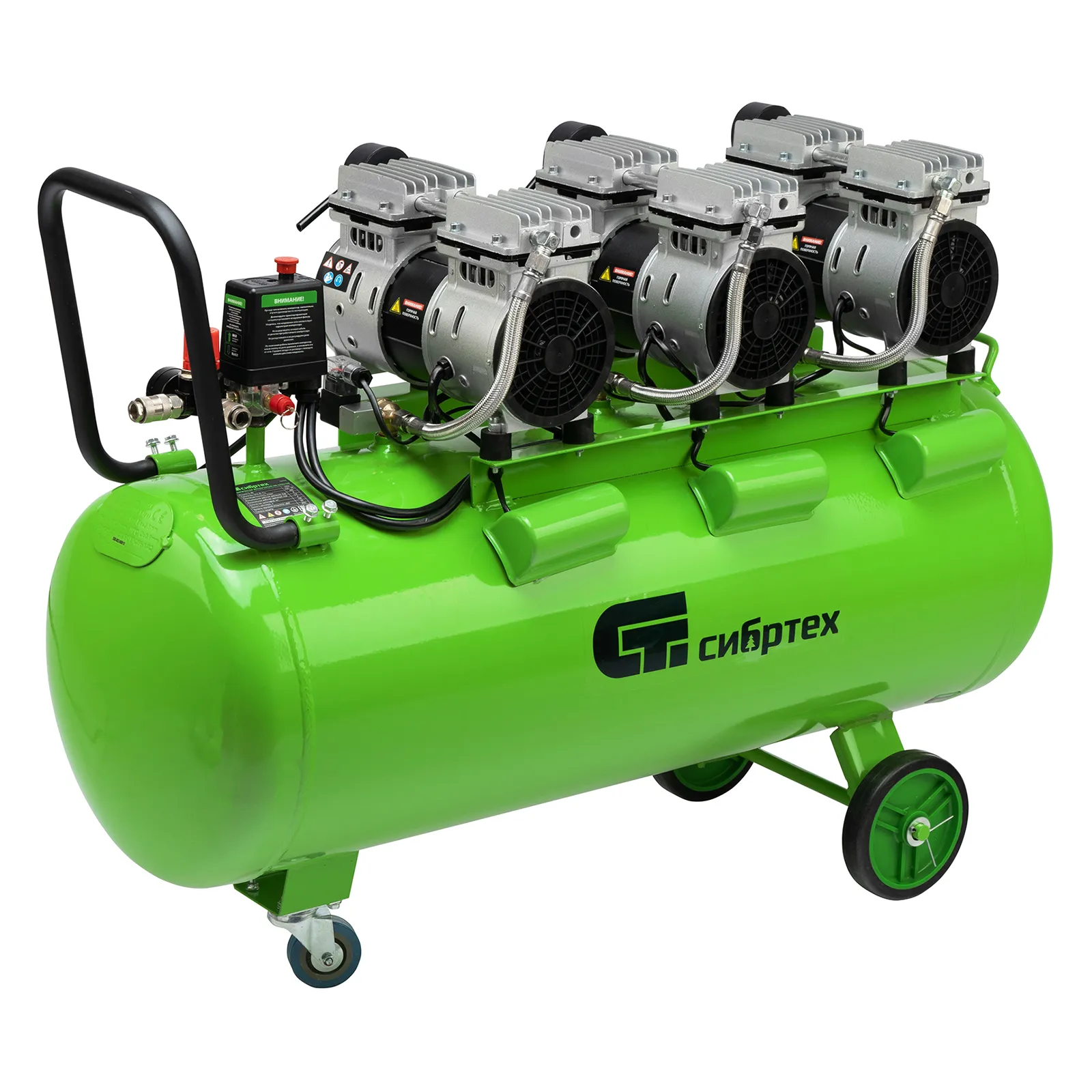 Компрессор безмаслянный малошумный МБ 2250/100, 2250 Вт, 100л, 400 л/мин Сибртех Компрессор безмаслянный малошумный МБ 2250/100, 2250 Вт, 100л, 400 л/мин Сибртех