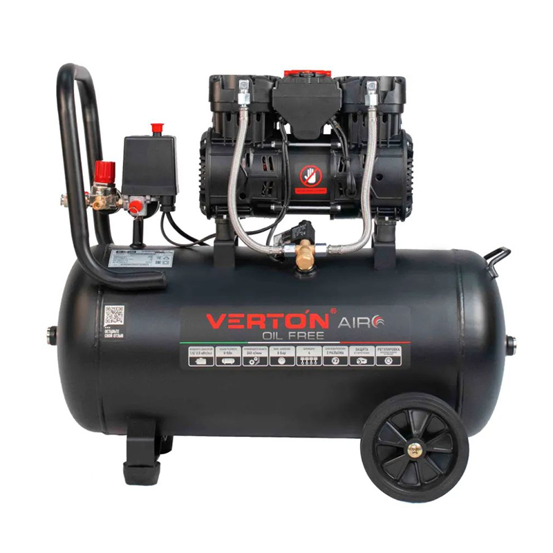 Компрессор Verton Air AC-50/260 (230/50В/Гц,б/масл,260л/мин,V50л,макс. дав.8 бар,мощн.2 кВт,част.вра