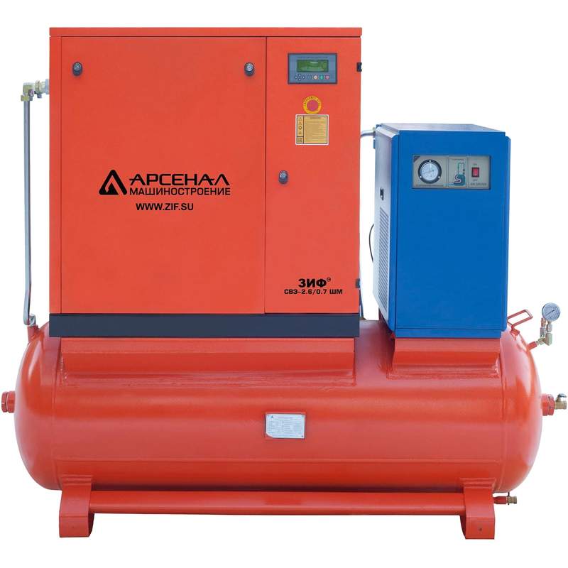 Электрический винтовой компрессор ЗИФ-СВЭ-1,0/1,0 ШМ ОиР-500 (ременная передача)