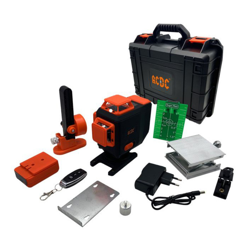 Лазерный нивелир ACDC SS-16G (16 лучей, лазер-зеленый, Li-ion - 2шт., переходник, пульт ДУ, в кейсе)