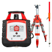 Комплект ротационный нивелир RGK SP-100 с калибровкой + штатив RGK SH-170 рейка RGK LR-2