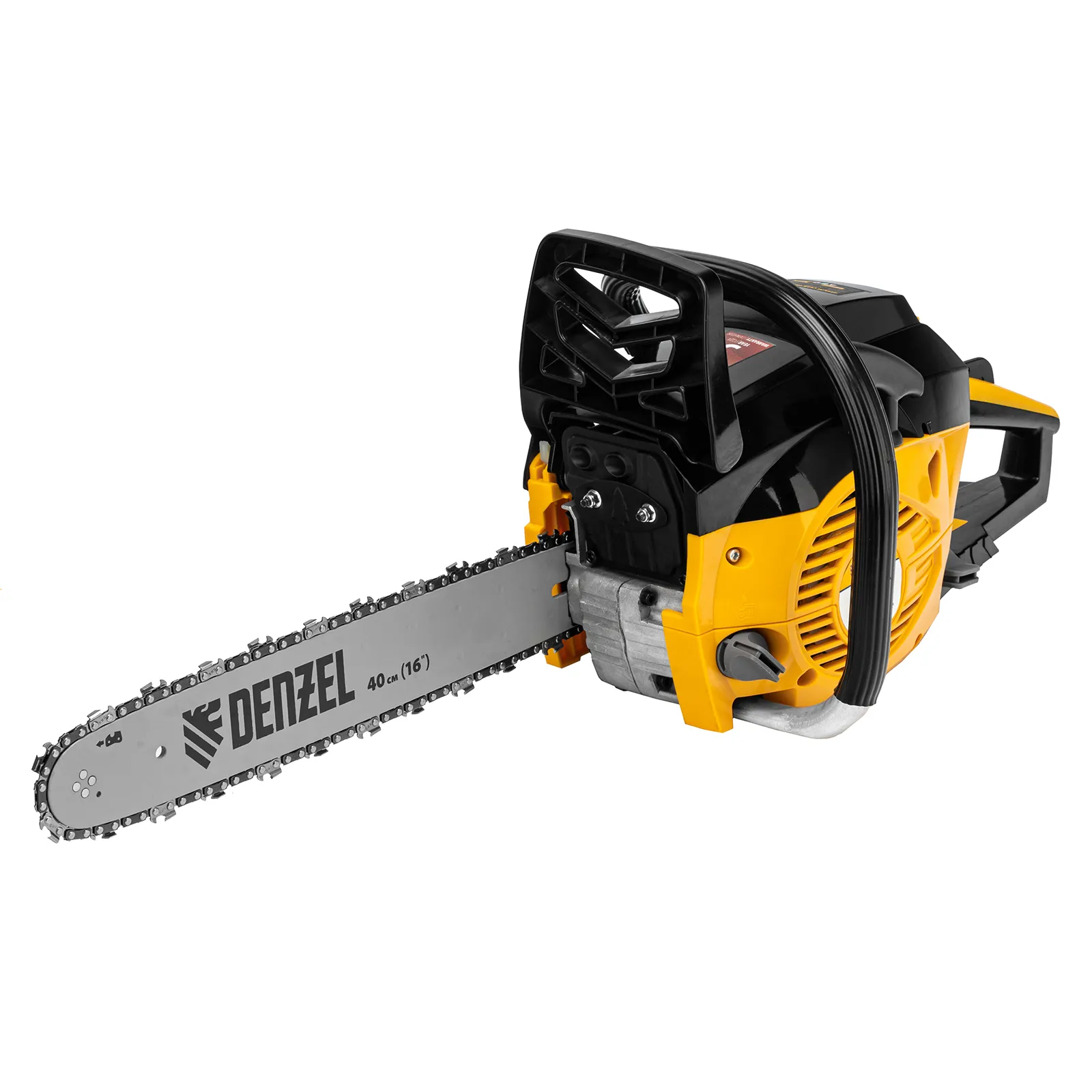 Пила цепная бензиновая Denzel DGS-4516, шина 40 см, 45 см3, 3 л.с, шаг 3/8, паз 1.3 мм, 57 звеньев
