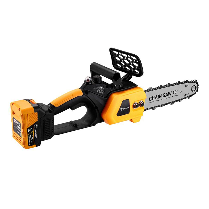 Пила цепная аккумуляторная бесщеточная DEKO DKCHS 20, 10", 20В, 2x4.0Ач, з/у