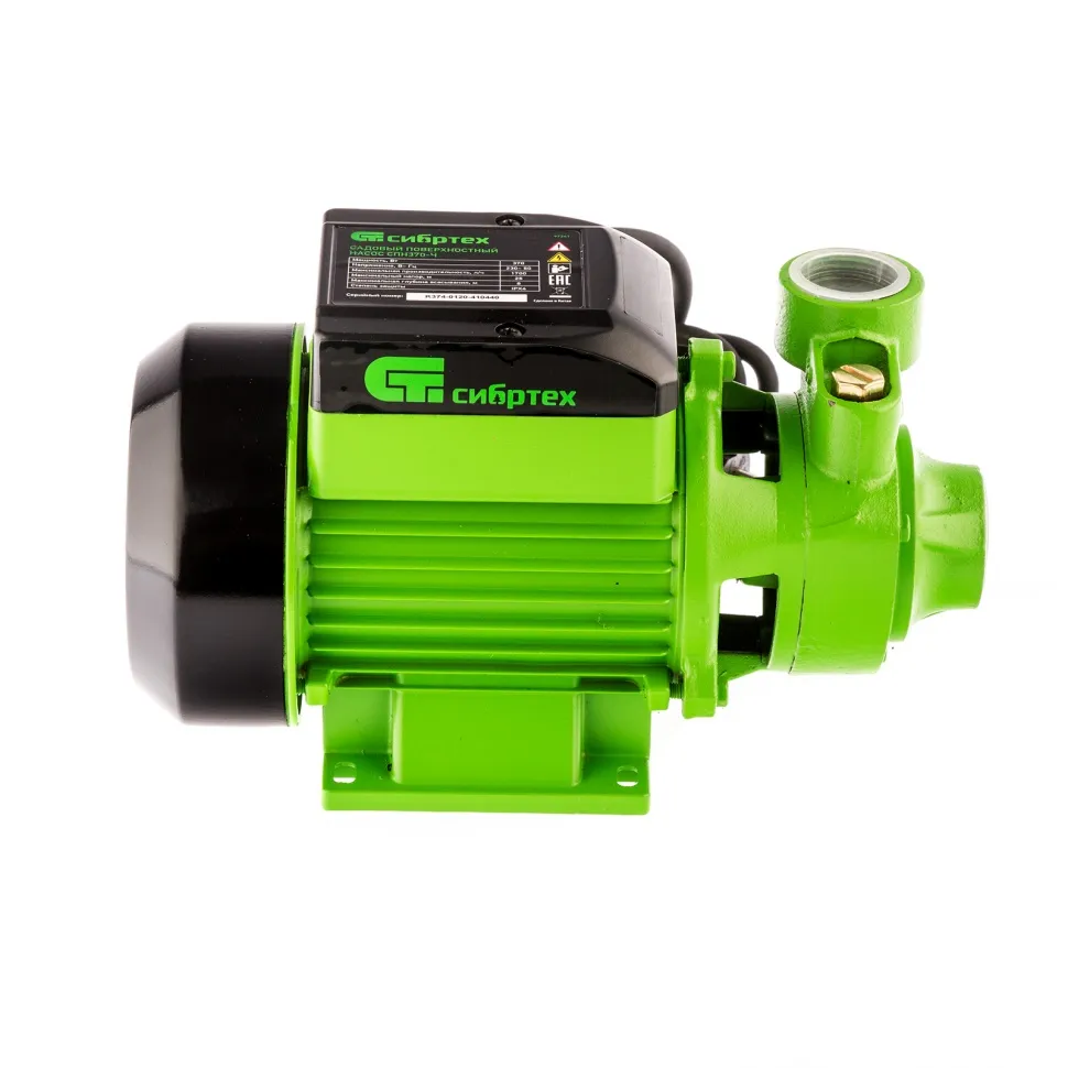 Садовый поверхностный насос Сибртех СПН370-Ч, 370 Вт, напор 25 м, 1700 л/ч, чугун