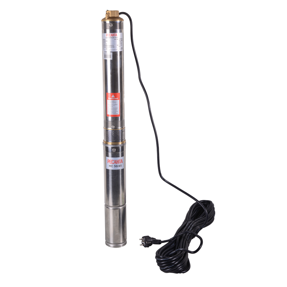 Насос скважинный Ресанта НС 50/45 d 75 мм кабель 20 м Насос скважинный Ресанта НС 50/45 d 75 мм кабель 20 м