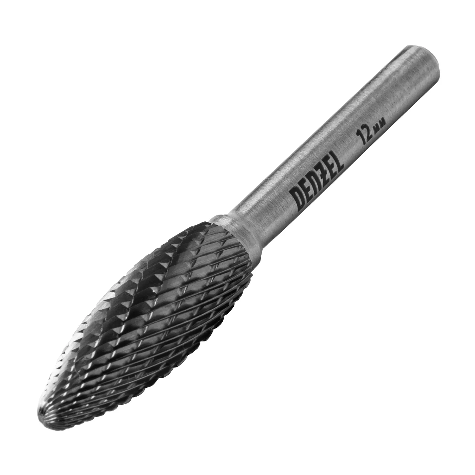 Борфреза по металлу твердосплавная Denzel элипсообразная, тип-H, 12 мм Борфреза по металлу твердосплавная Denzel элипсообразная, тип-H, 12 мм