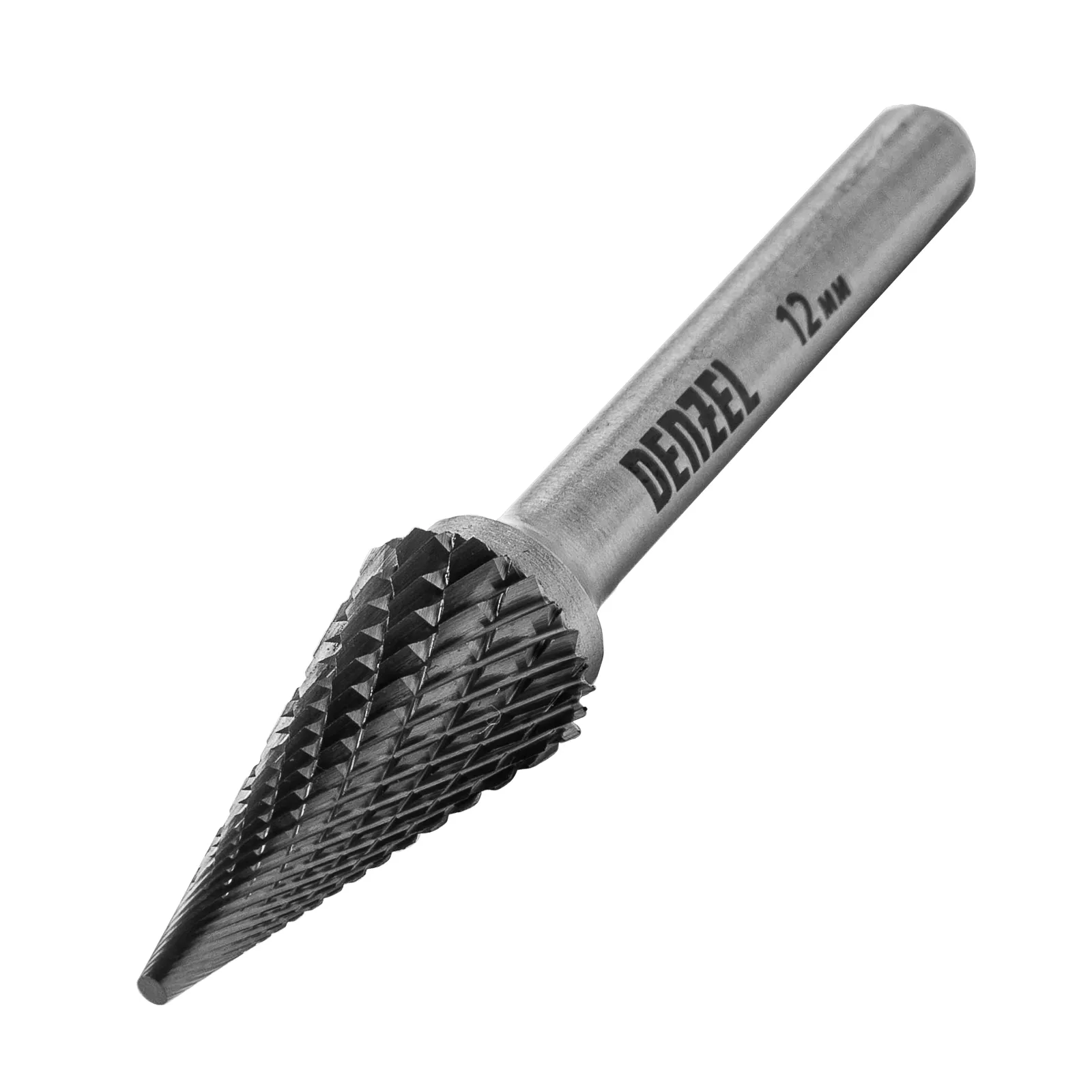 Борфреза по металлу твердосплавная Denzel коническая, тип-M, 12 мм Борфреза по металлу твердосплавная Denzel коническая, тип-M, 12 мм