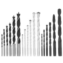 Набор сверл по бетону, металлу, дереву 3-4-5-6-8-10 мм, 18 шт, пластиковый бокс, цилиндрический хвостовик