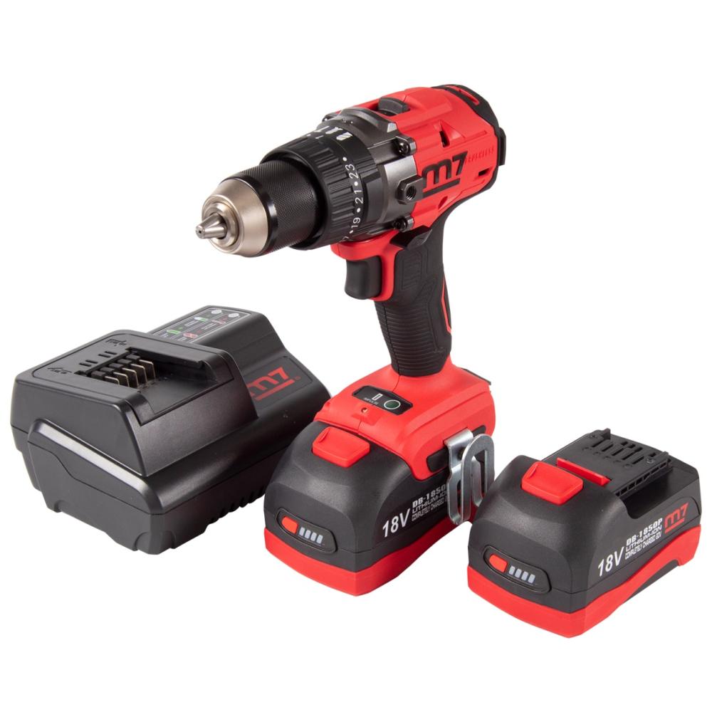 Аккумуляторная дрель-шуруповерт MIGHTY SEVEN 18 В, ударная, кейс