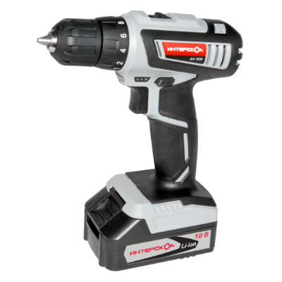 Дрель-шуруповерт аккумуляторная Интерскол ДА-18ЭР (2 АКБ 2 Ач)