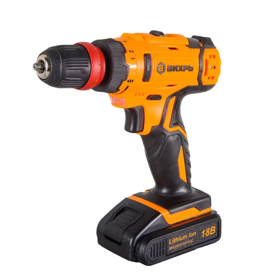 Дрель-шуруповерт аккумуляторная Вихрь ДА-18Л-2КC 2,0 А/ч съёмный патрон