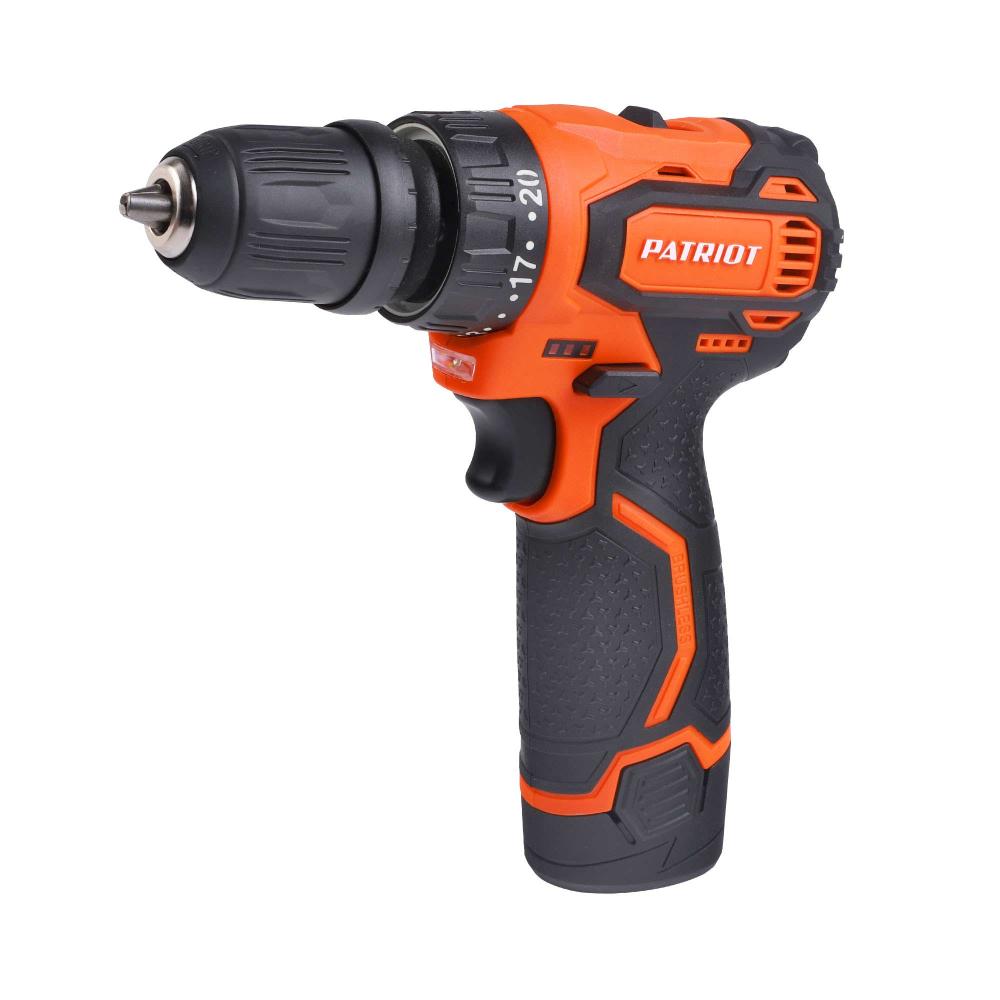 Дрель шуруповерт аккумуляторная PATRIOT BR 369Li, 12В, 2Ач, крутящий 35Нм, 2 батареи в комплекте