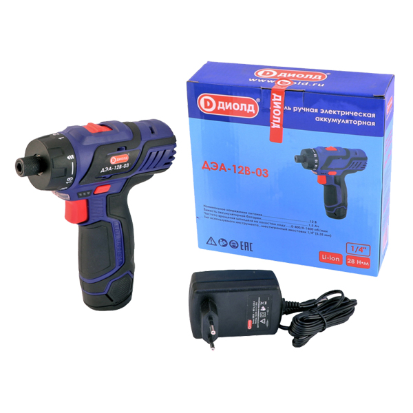 Дрель-шуруповерт аккумуляторная ДИОЛД ДЭА-12В-03 Дрель-шуруповерт аккумуляторная ДИОЛД ДЭА-12В-03