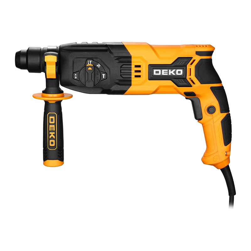 Перфоратор сетевой DEKO DKH850W в кейсе с набором из 5 буров SDS+, 850Вт