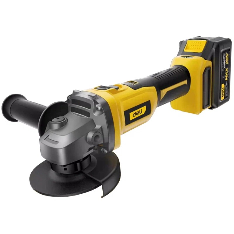 Угловая шлифмашина аккумуляторная DELI DL-JM20-E1D4 ( 2АКБ+ЗУ, 20Вх4Ач, ф100мм, 3500/ 6000/ 8500о Угловая шлифмашина аккумуляторная DELI DL-JM20-E1D4 ( 2АКБ+ЗУ, 20Вх4Ач, ф100мм, 3500/ 6000/ 8500о