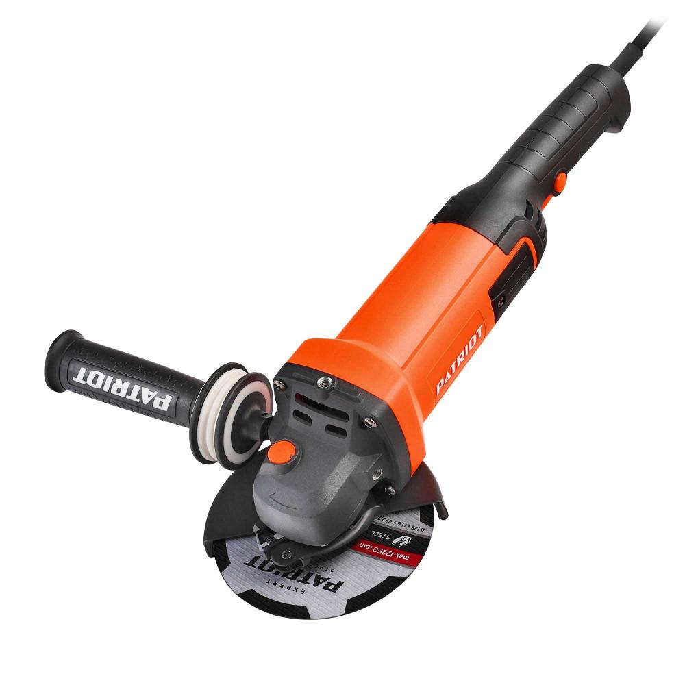 Машина углошлифовальная сетевая (УШМ) PATRIOT AG 128, 1300Вт, диск 125мм Машина углошлифовальная сетевая (УШМ) PATRIOT AG 128, 1300Вт, диск 125мм