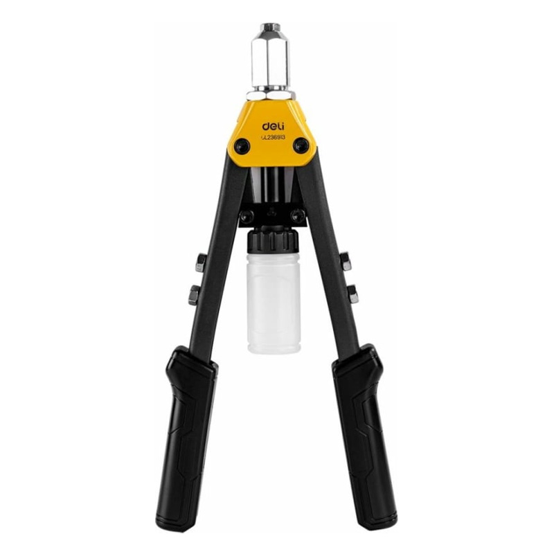 Двуручный заклепочник DELI dl236913 13" носовая часть из хромомолибденовой стали, сменные насадки 2,4–3,2–4,0–4,8–6,4 мм 98414 Двуручный заклепочник DELI dl236913 13" носовая часть из хромомолибденовой стали, сменные насадки 2,4–3,2–4,0–4,8–6,4 мм 98414