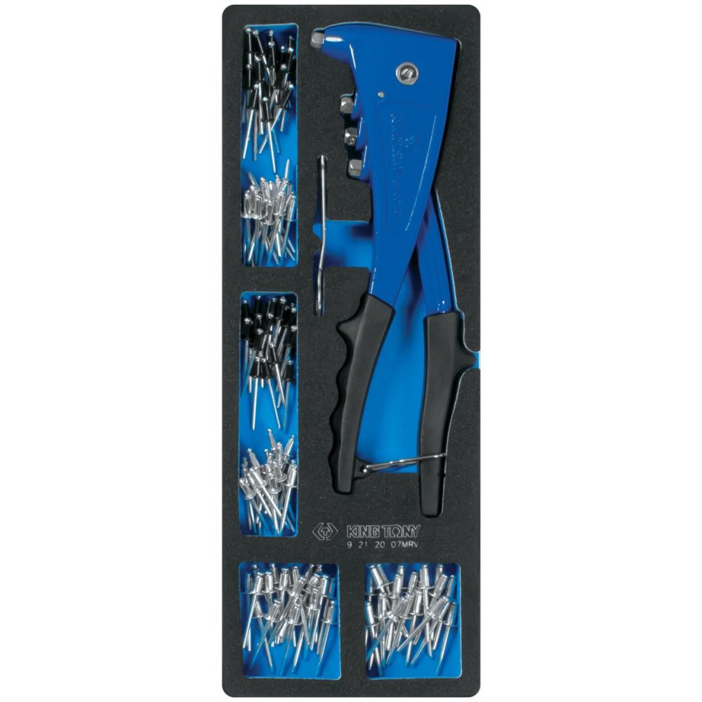 Заклепочник KING TONY с набором заклепок, ложемент, 121 предмет